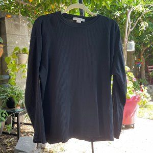 Men's Geoffrey Beene long sleeved ribbed shirt, black- Medium